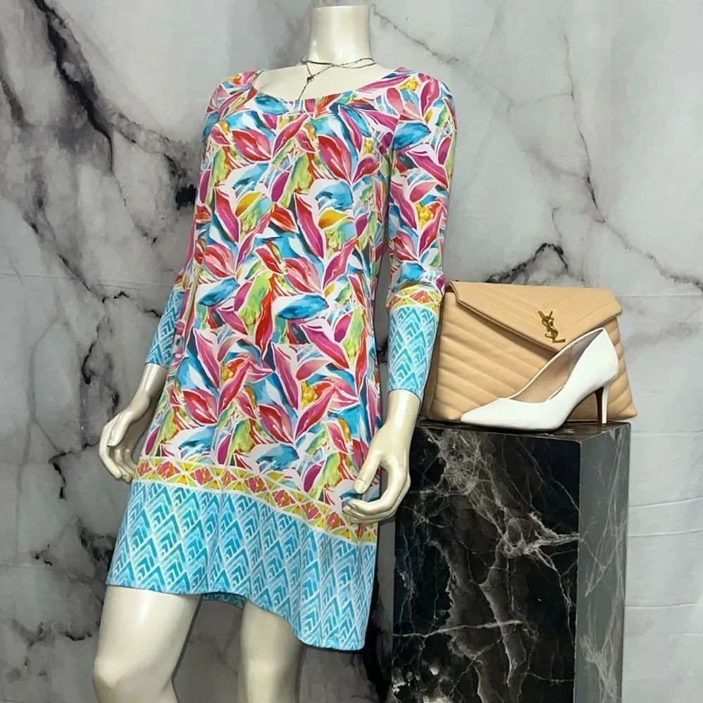 * Pappagallo tropical, pink, green and blue dress great for a resort wear summer